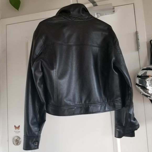 Wilfred Black Unreal Leather Button-Up Jacket - Picture 2 of 2